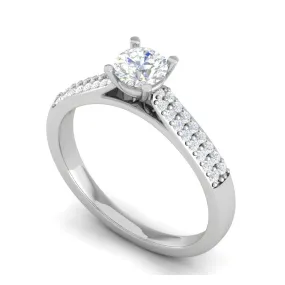 1-Carat Lab Grown Solitaire Diamond Split Shank Platinum Ring JL PT RP RD LG G 152-B