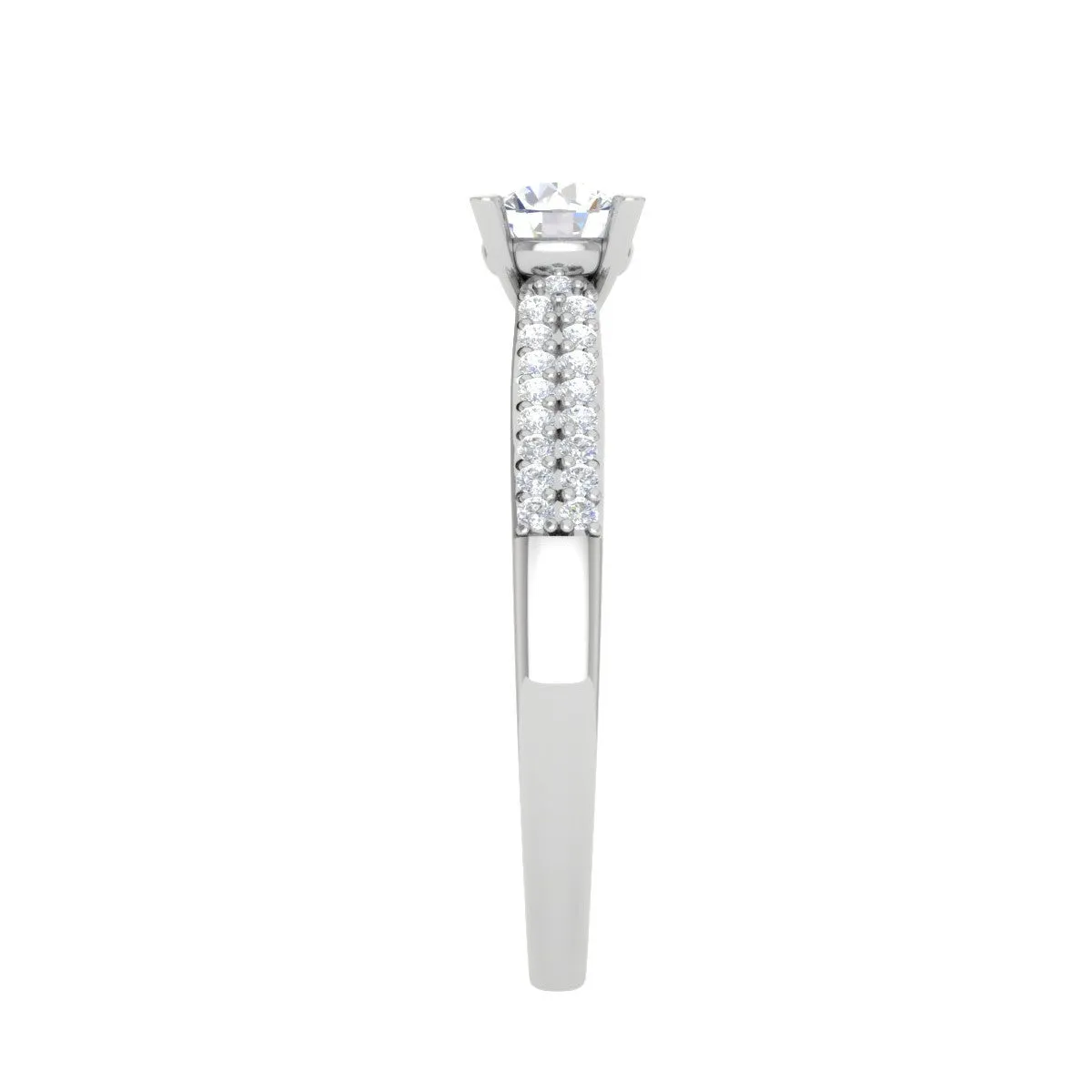 1-Carat Lab Grown Solitaire Diamond Split Shank Platinum Ring JL PT RP RD LG G 152-B
