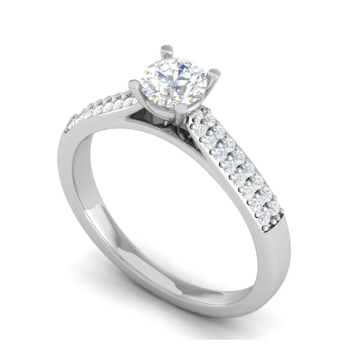 1-Carat Lab Grown Solitaire Diamond Split Shank Platinum Ring JL PT RP RD LG G 152-B