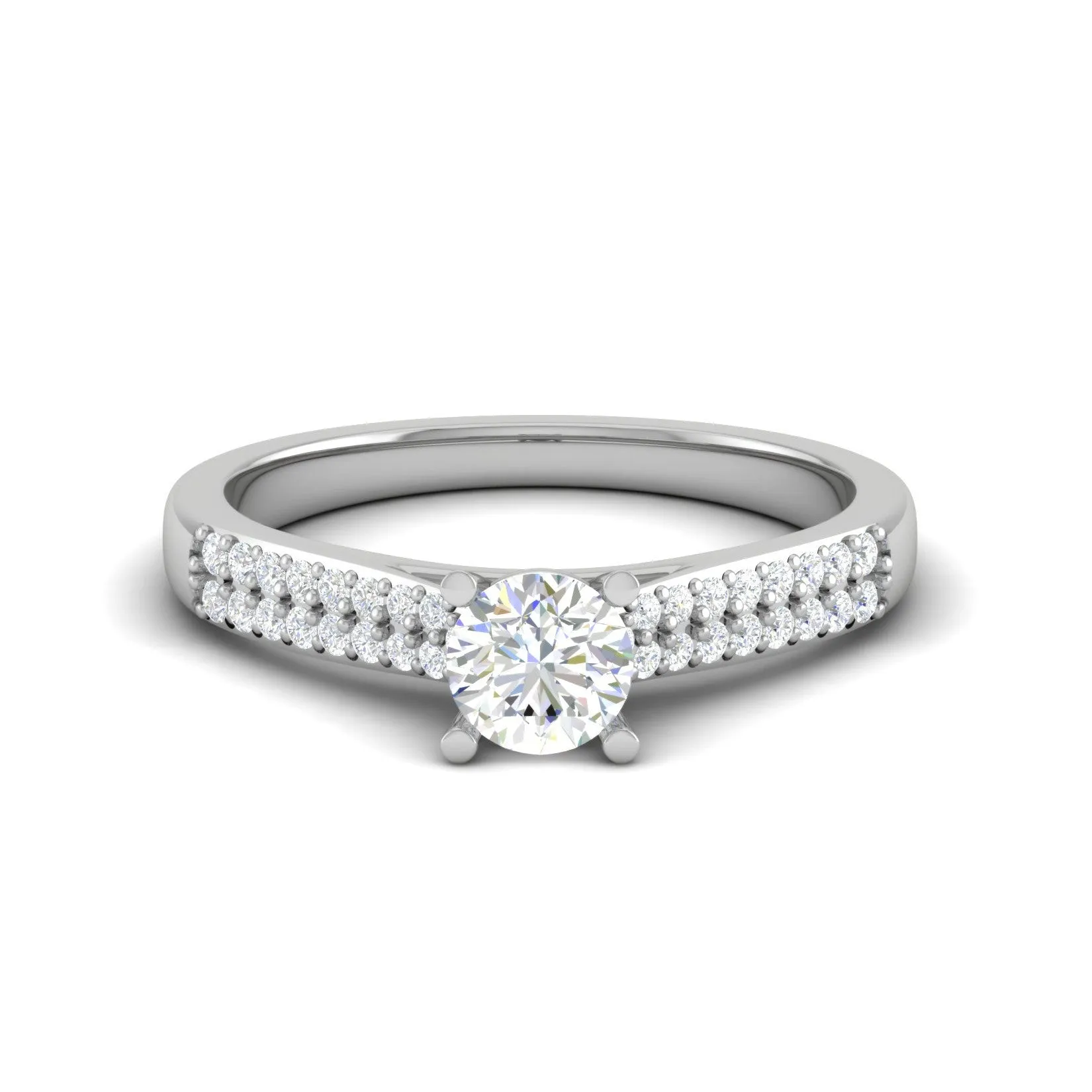 1-Carat Lab Grown Solitaire Diamond Split Shank Platinum Ring JL PT RP RD LG G 152-B