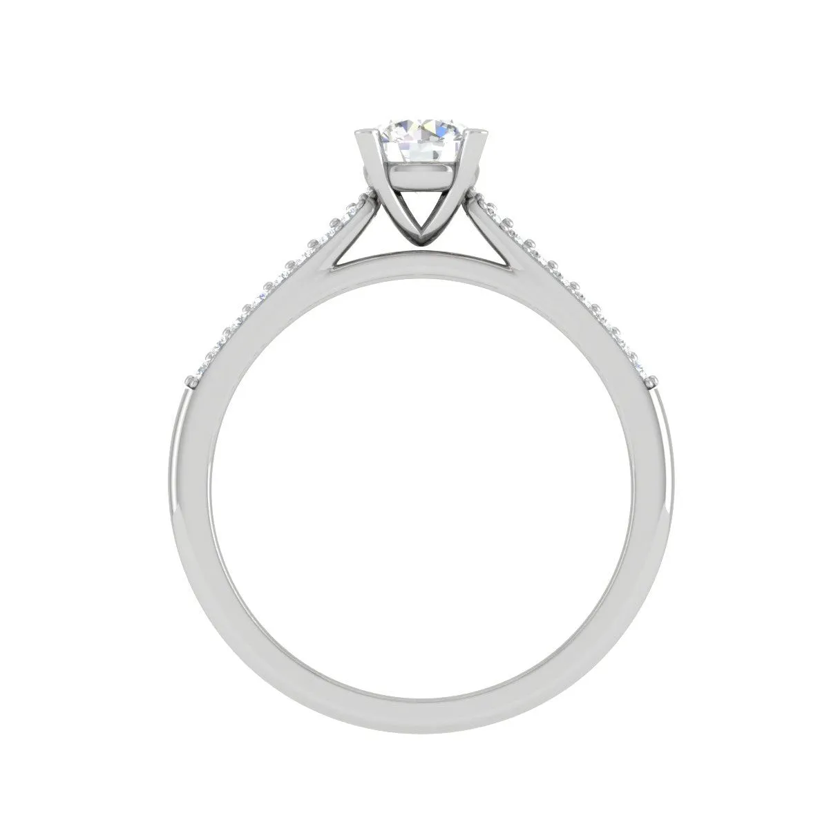 1-Carat Lab Grown Solitaire Diamond Split Shank Platinum Ring JL PT RP RD LG G 152-B