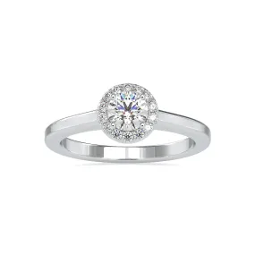 1-Carat Lab Grown Solitaire Single Halo Diamond Platinum Engagement Ring JL PT LG G 0200-B