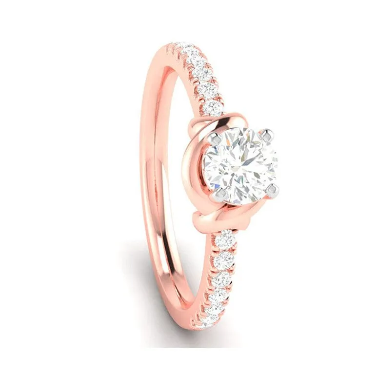 1-Carat Solitaire 18K Rose Gold Ring JL AU G 113R-C