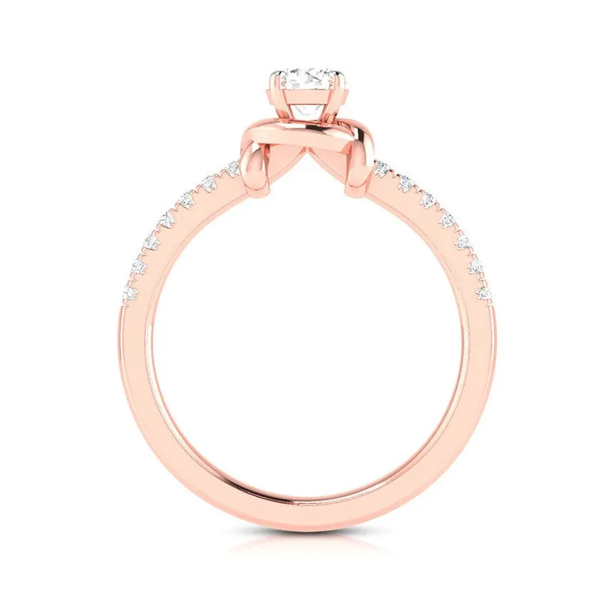 1-Carat Solitaire 18K Rose Gold Ring JL AU G 113R-C