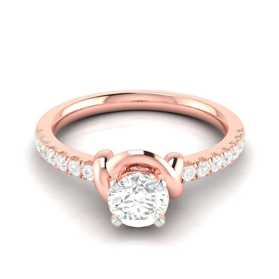 1-Carat Solitaire 18K Rose Gold Ring JL AU G 113R-C