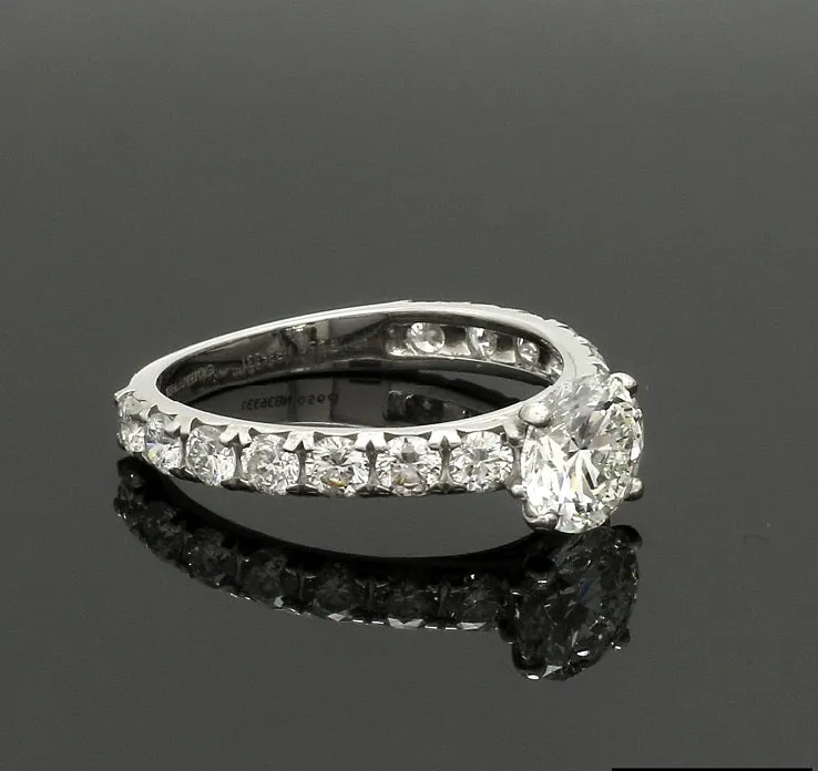 1-Carat Solitaire Diamond Shank Platinum Ring JL PT 1350-B