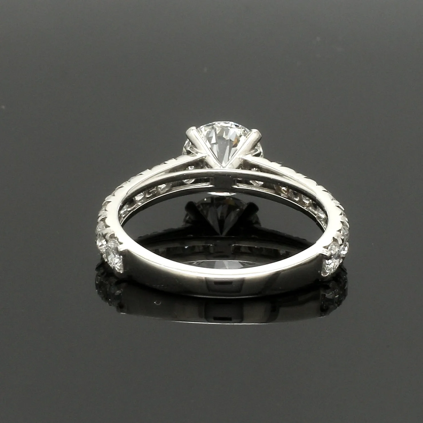 1-Carat Solitaire Diamond Shank Platinum Ring JL PT 1350-B