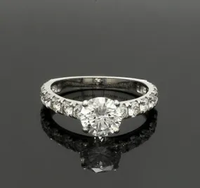 1-Carat Solitaire Diamond Shank Platinum Ring JL PT 1350-B