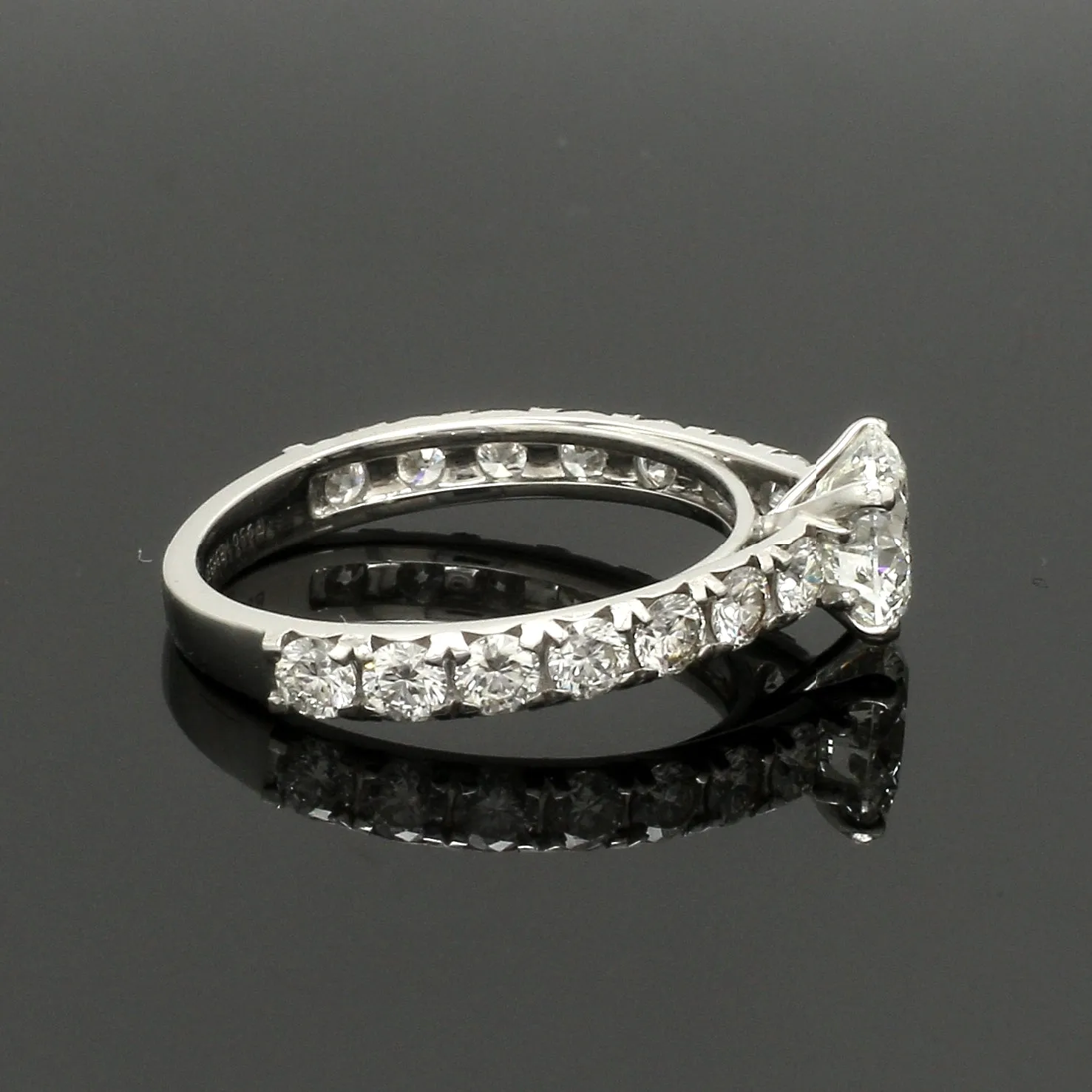 1-Carat Solitaire Diamond Shank Platinum Ring JL PT 1350-B