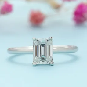 1.0 Ct Emerald Cut Diamond Solitaire Engagement Ring