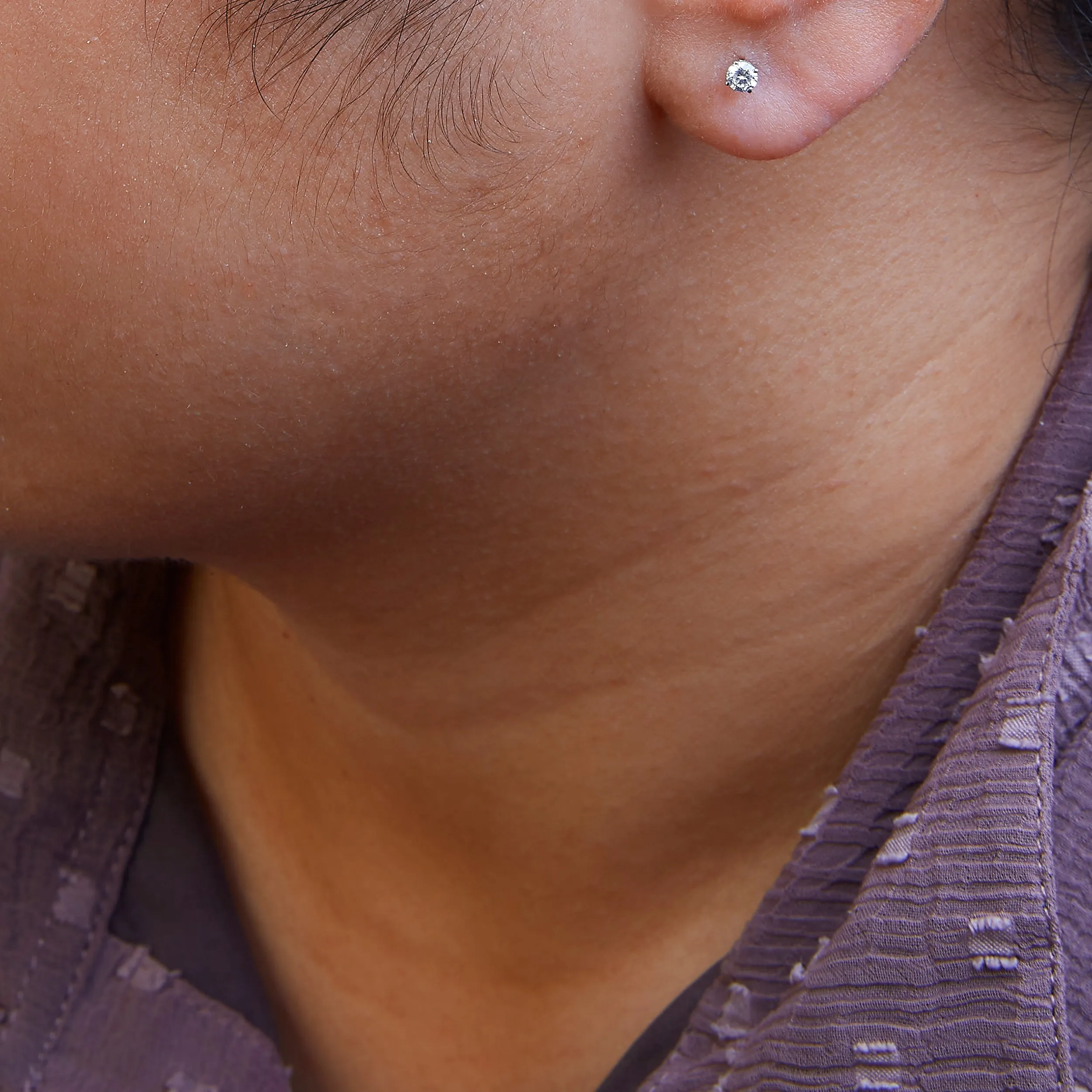 10K White Gold 3/8 Cttw Round Brilliant-Cut Near Colorless Near Colorless Diamond Classic 4-Prong Stud Earrings
