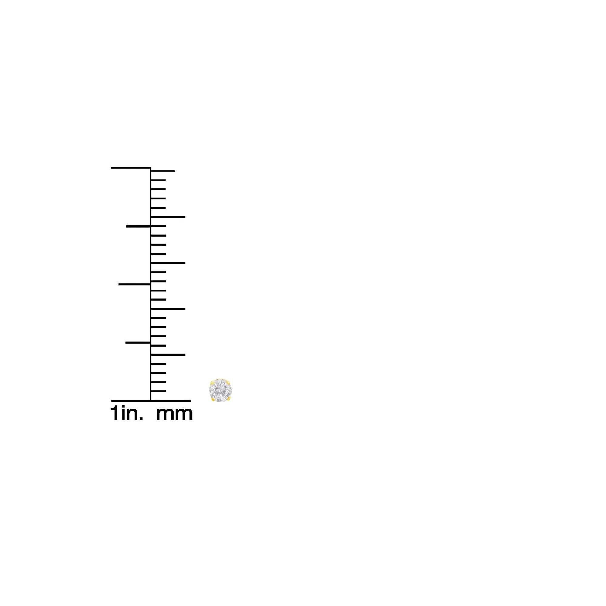 10K Yellow Gold 1/10 Cttw Round Brilliant-Cut Near Colorless Diamond Classic 4-Prong Stud Earrings