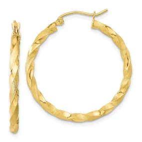 10KT Yellow Gold 30X2.5MM Twist Hoop Earrings