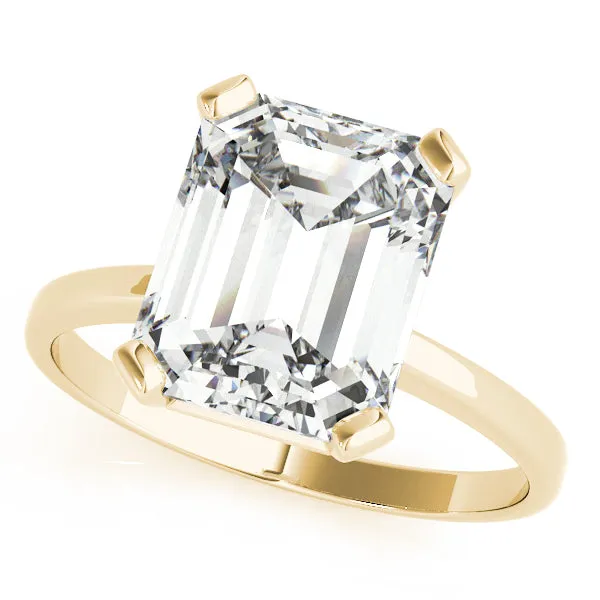14K Emerald Cut Solitaire Engagement Ring