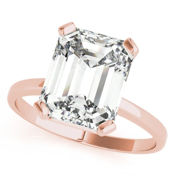 14K Emerald Cut Solitaire Engagement Ring