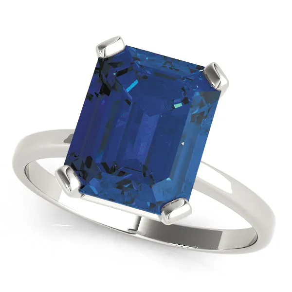 14K Emerald Cut Solitaire Engagement Ring