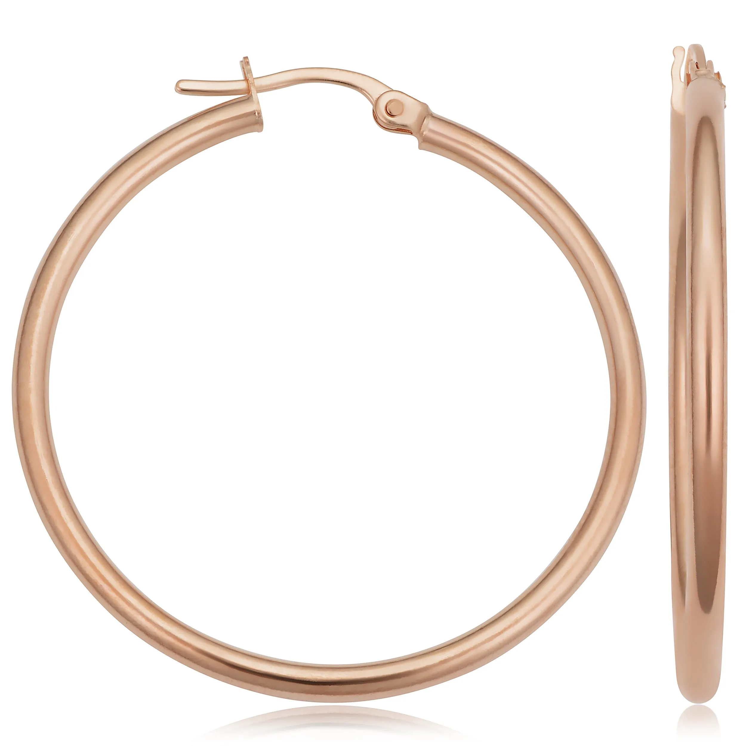 14k Rose Gold Hoop Earrings (30 mm)