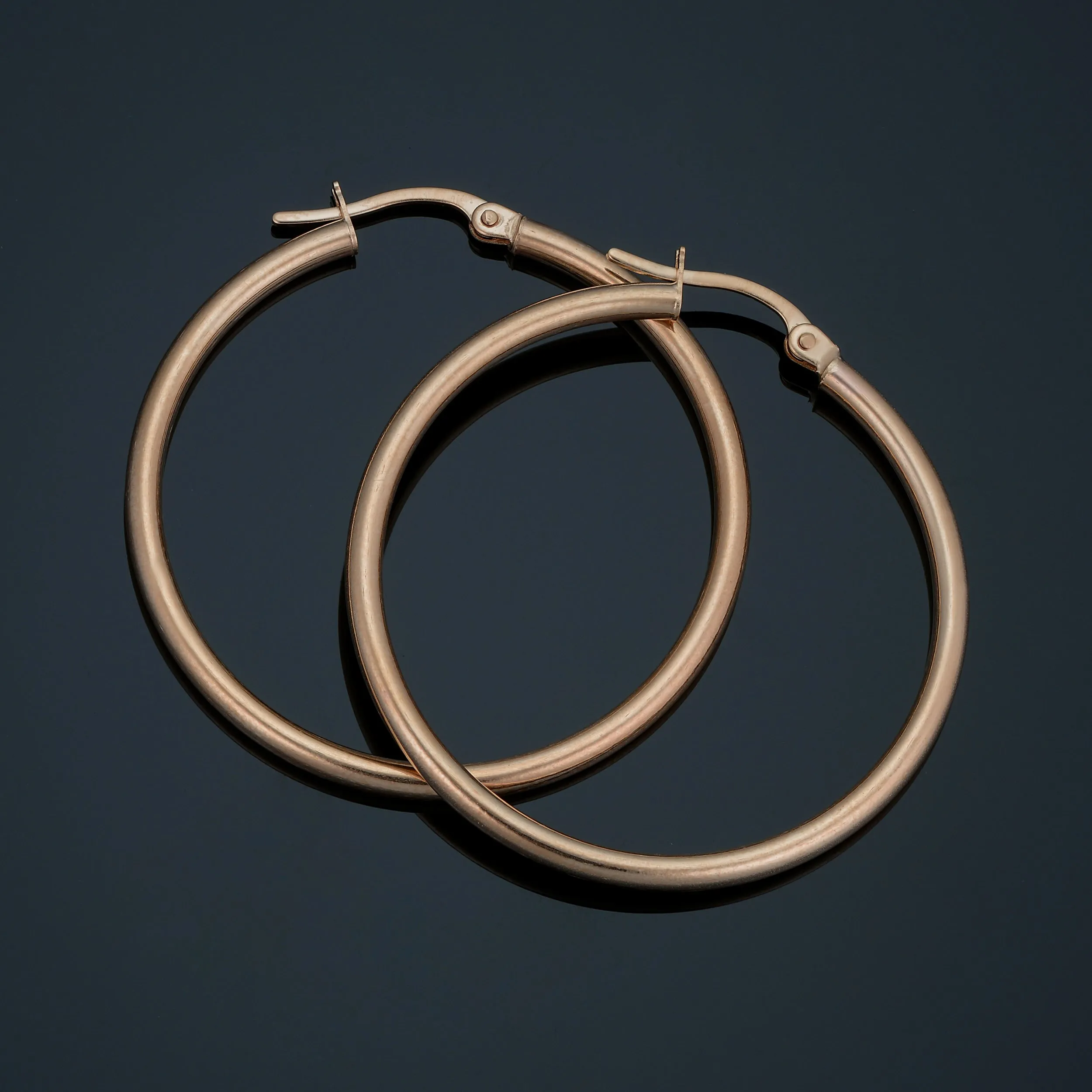 14k Rose Gold Hoop Earrings (30 mm)
