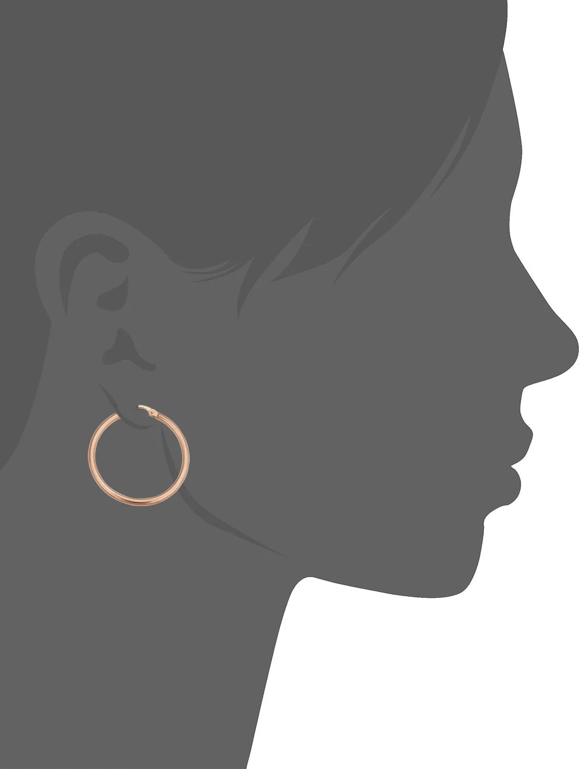 14k Rose Gold Hoop Earrings (30 mm)