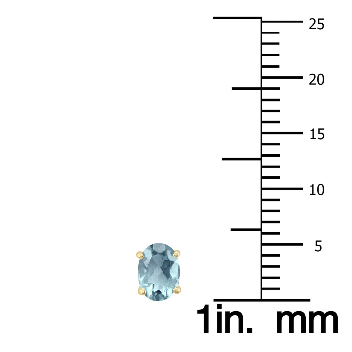 14K Yellow Gold 5X3Mm Oval Aquamarine Earrings