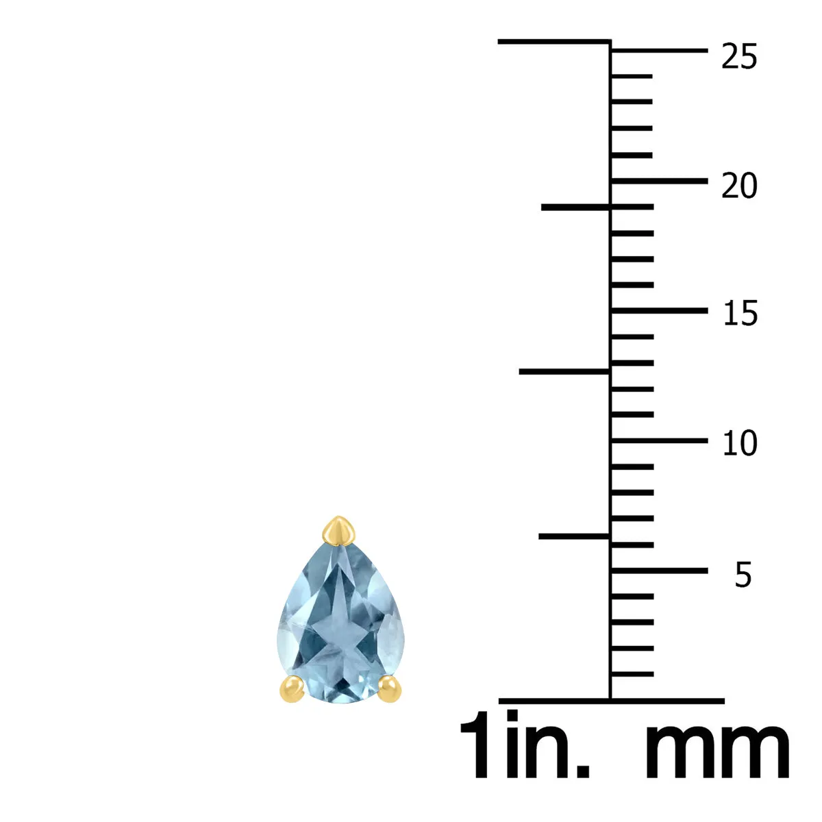 14K Yellow Gold 6X4Mm Pear Aquamarine Earrings