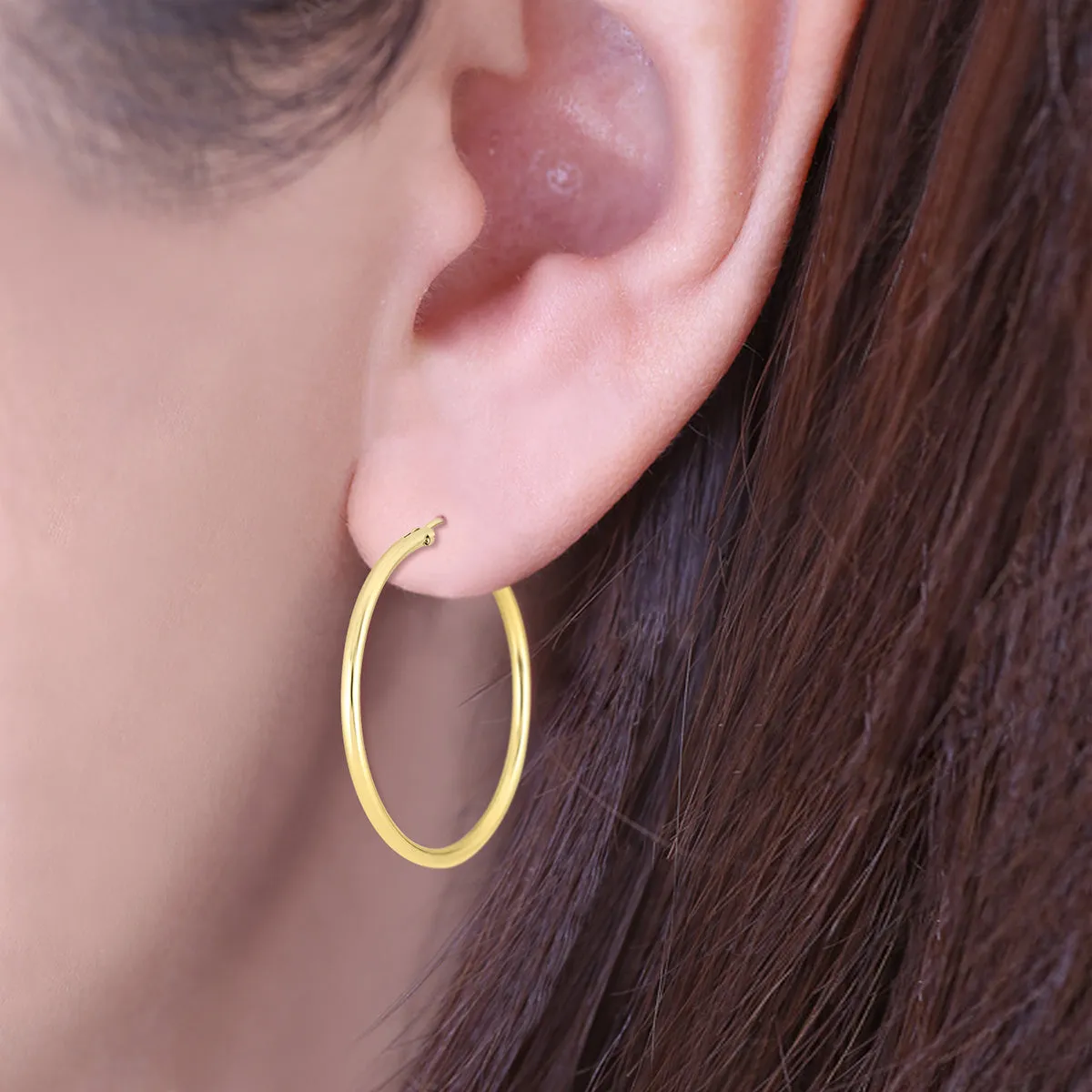 14K Yellow Gold Filled Hoop Earrings (41Mm)