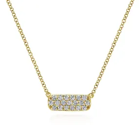 14K Yellow Gold Rectangular Diamond Pendant Necklace - NK4943Y45JJ