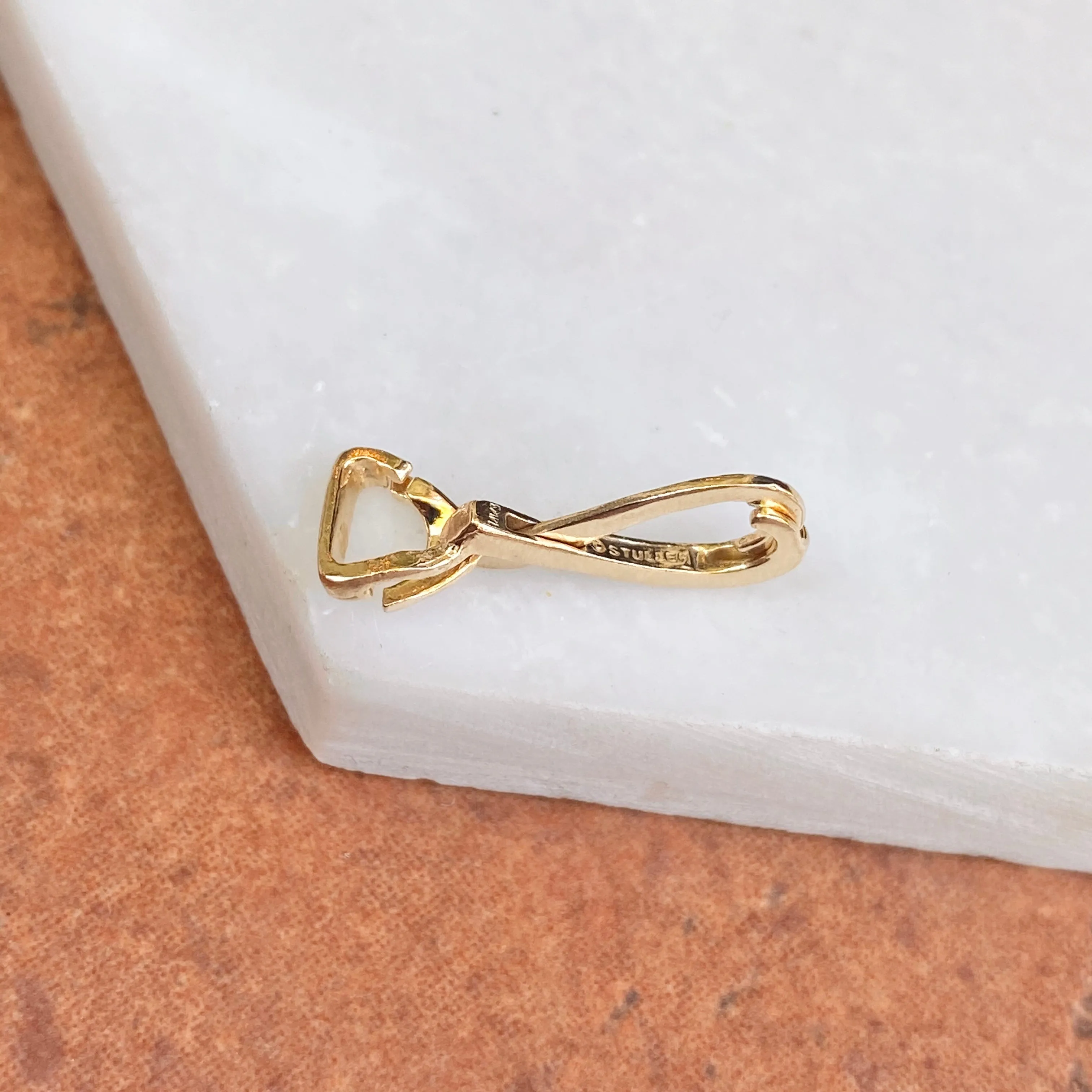14KT Yellow Gold Pendant Enhancer Slide Hanger 2mm