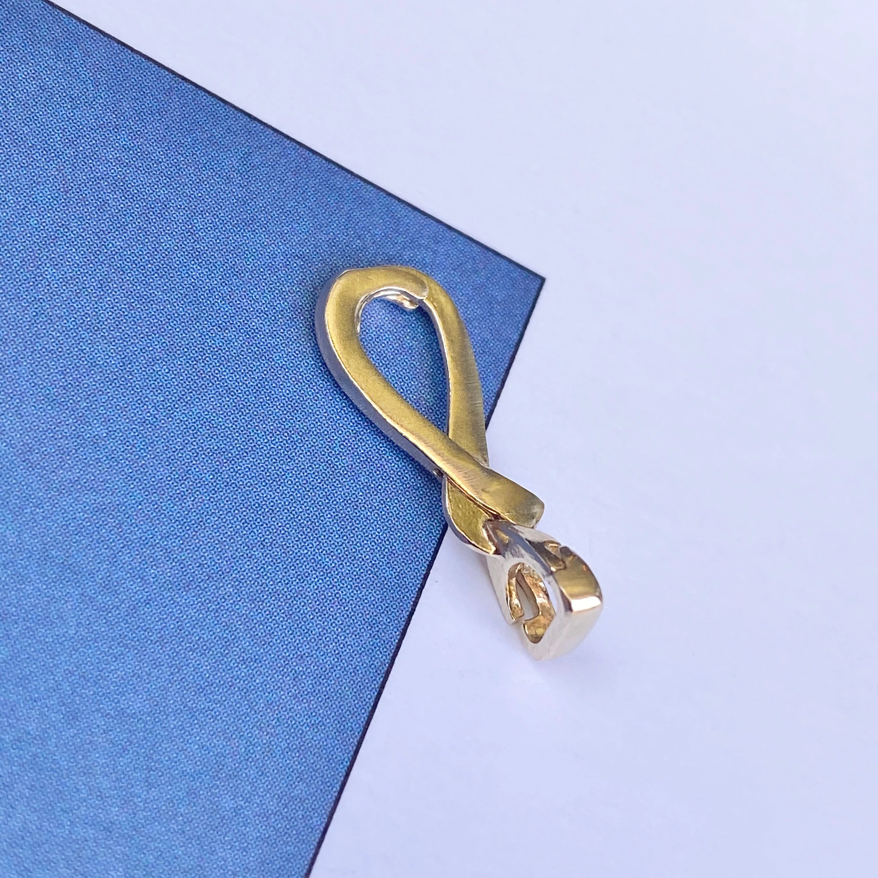 14KT Yellow Gold Pendant Enhancer Slide Hanger 2mm