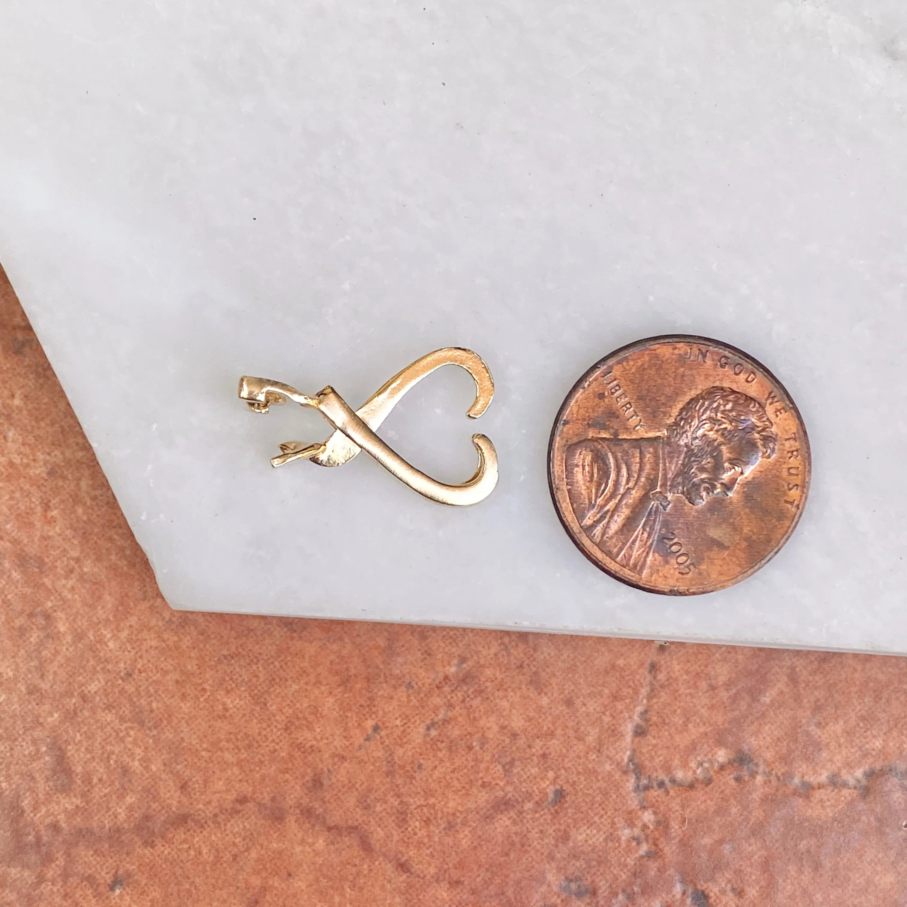 14KT Yellow Gold Pendant Enhancer Slide Hanger 2mm