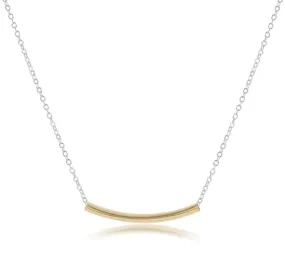16" Necklace Sterling Mixed Metal - Bliss Bar Small Gold