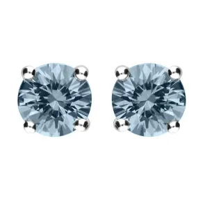 18ct White Gold 0.90ct Aquamarine Solitaire Stud Earrings
