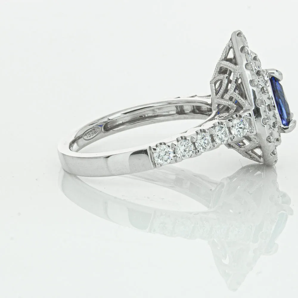 18ct White Gold Sapphire & Diamond Ring