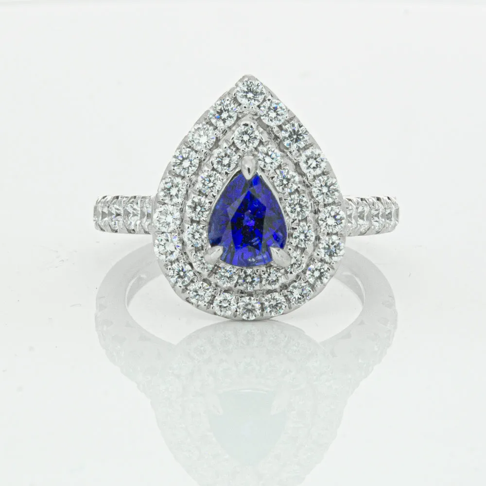 18ct White Gold Sapphire & Diamond Ring