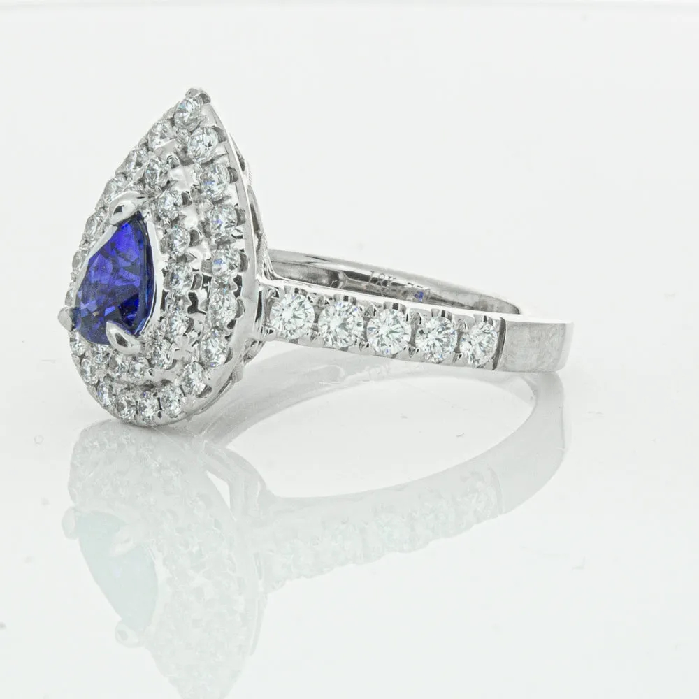 18ct White Gold Sapphire & Diamond Ring