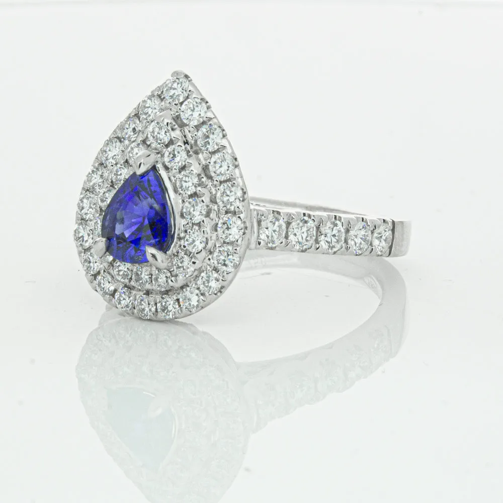 18ct White Gold Sapphire & Diamond Ring