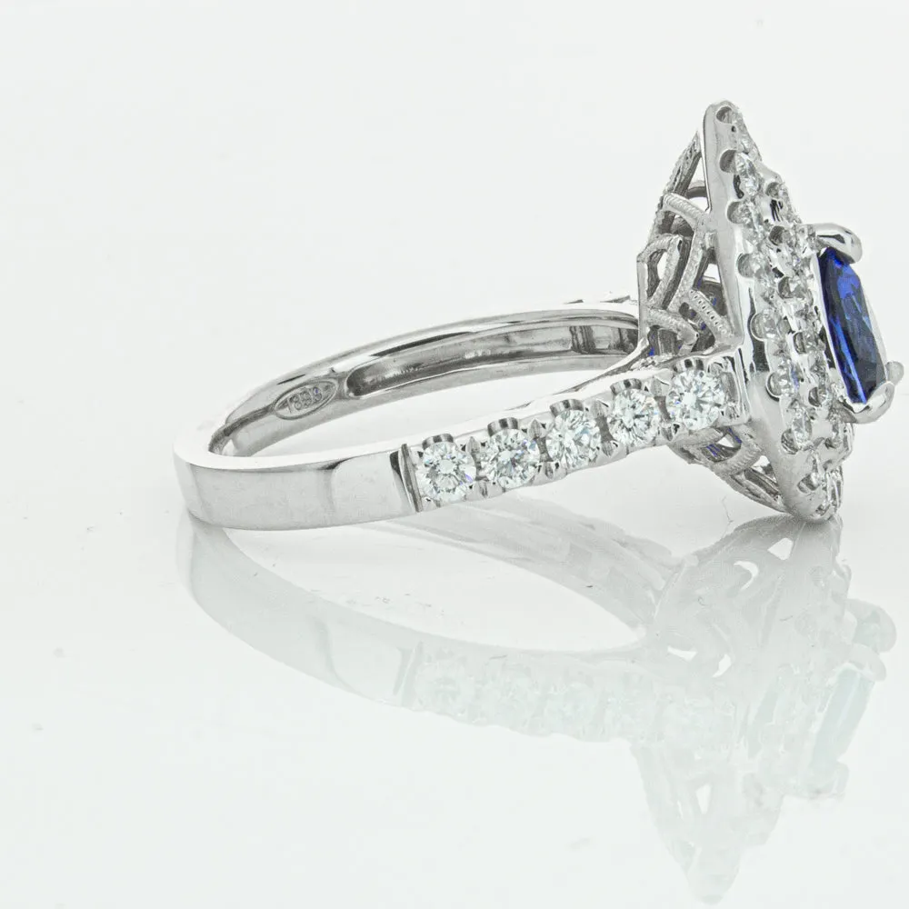 18ct White Gold Sapphire & Diamond Ring