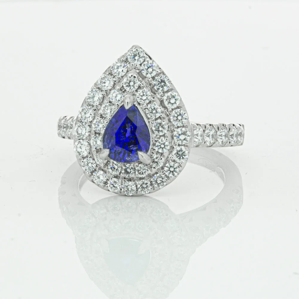 18ct White Gold Sapphire & Diamond Ring