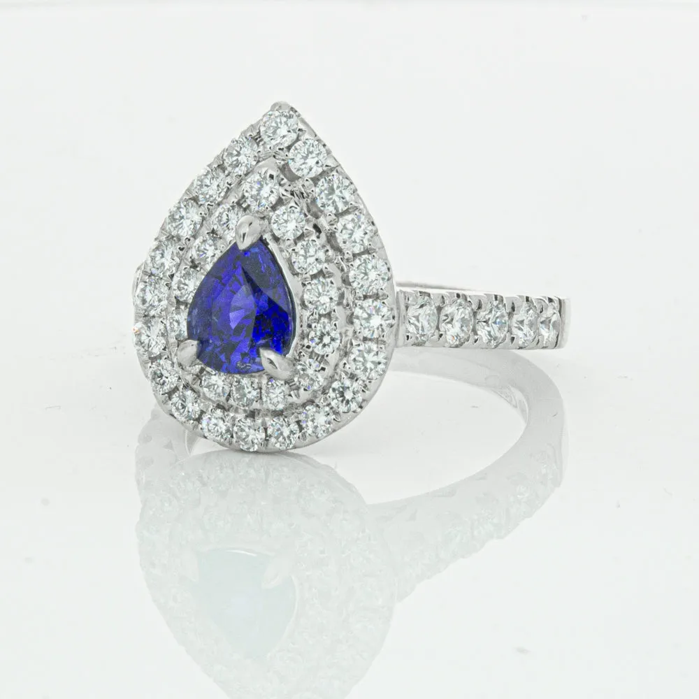 18ct White Gold Sapphire & Diamond Ring