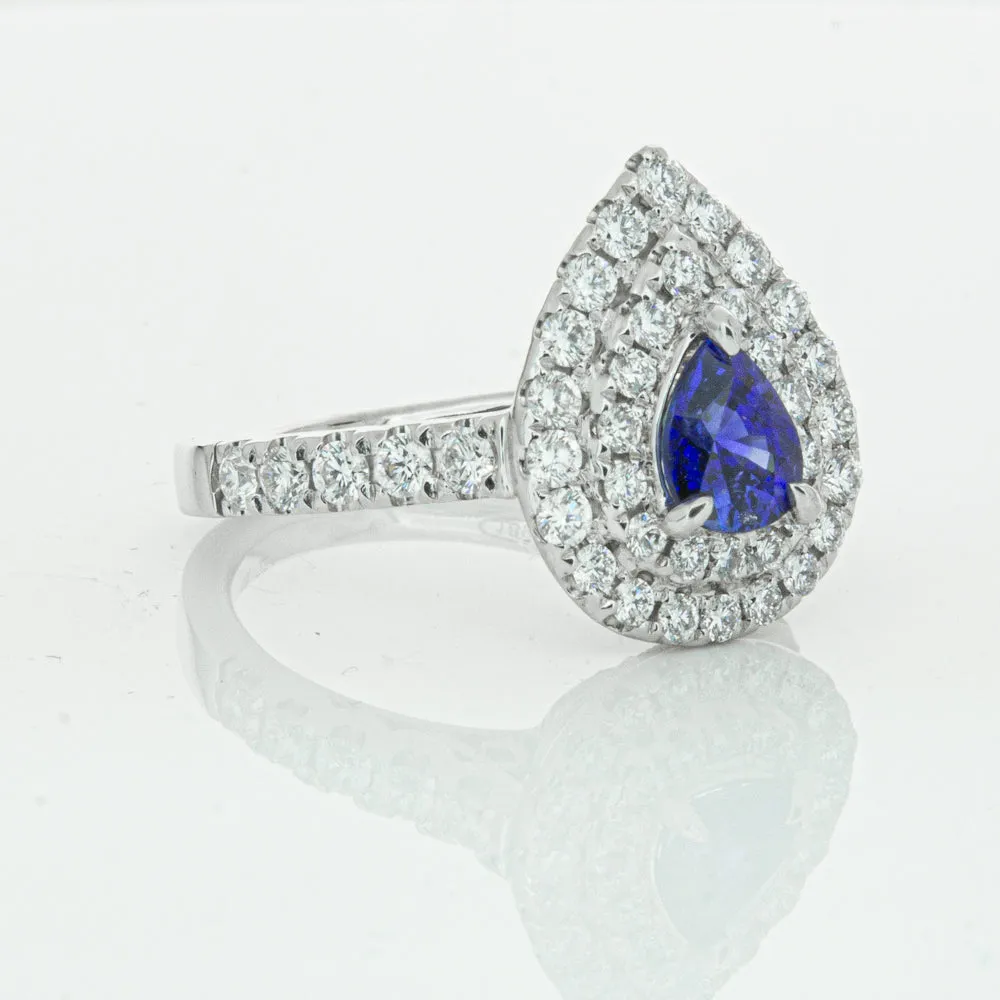 18ct White Gold Sapphire & Diamond Ring