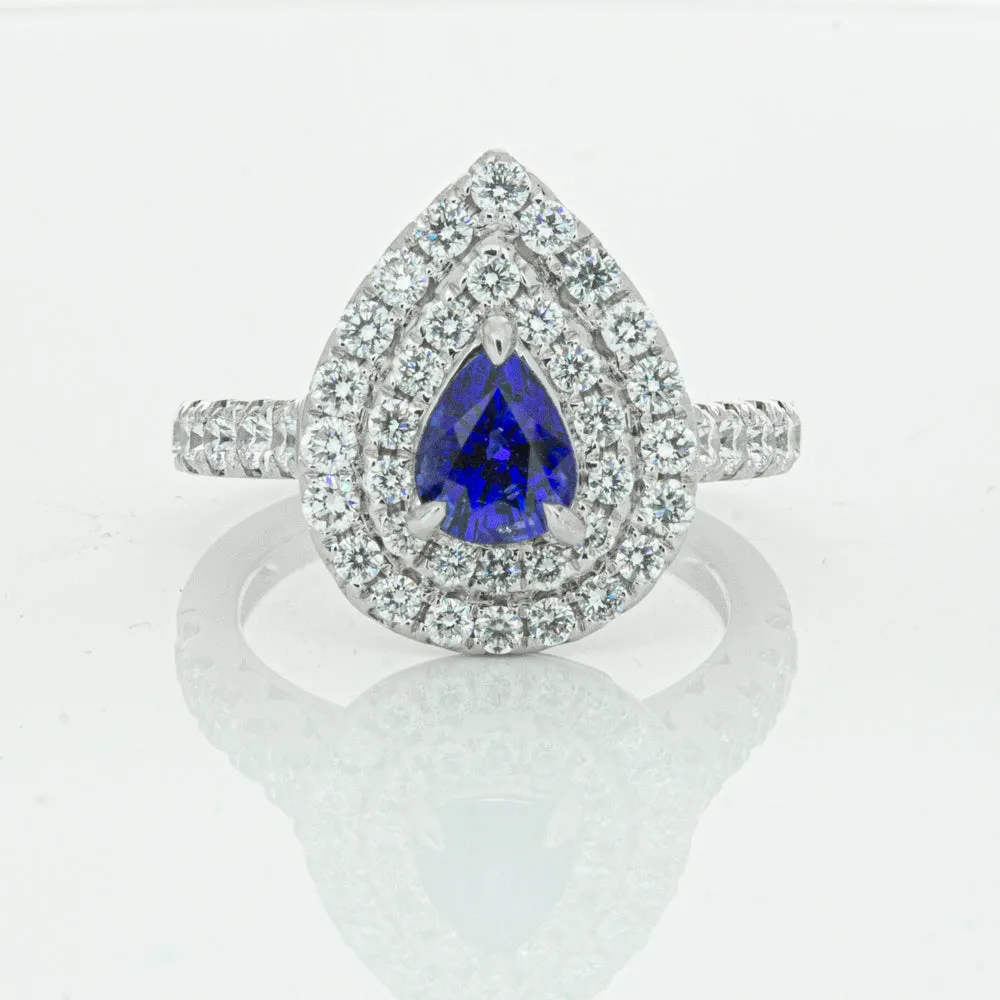 18ct White Gold Sapphire & Diamond Ring