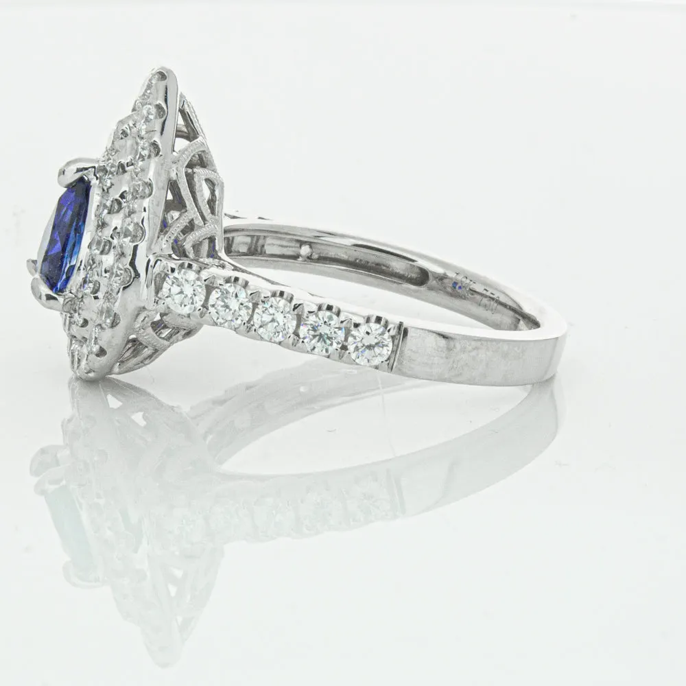 18ct White Gold Sapphire & Diamond Ring