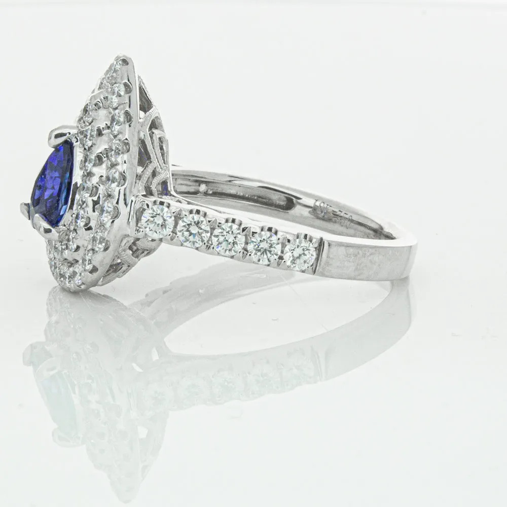 18ct White Gold Sapphire & Diamond Ring