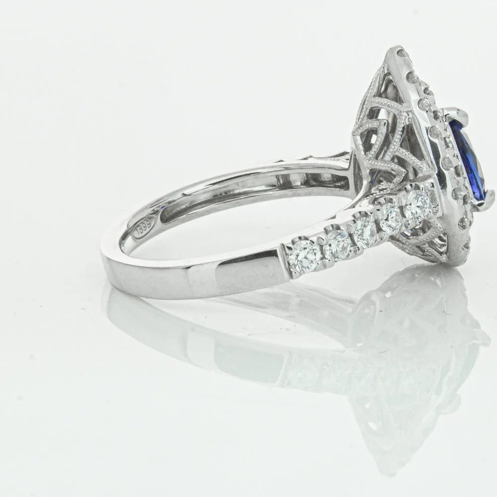 18ct White Gold Sapphire & Diamond Ring