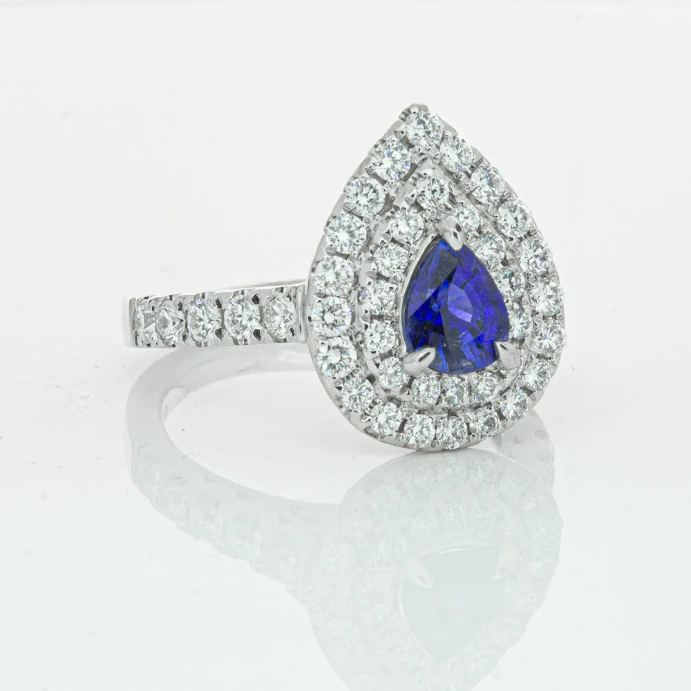 18ct White Gold Sapphire & Diamond Ring