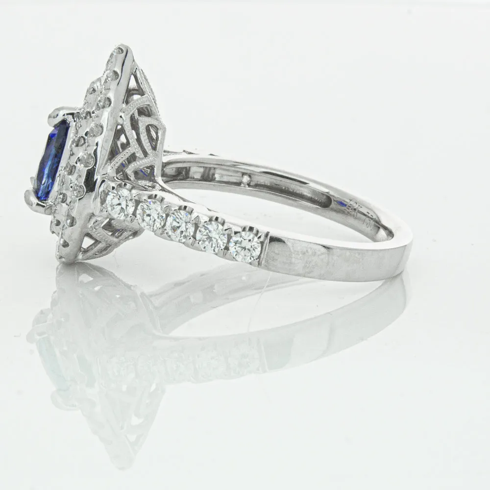 18ct White Gold Sapphire & Diamond Ring