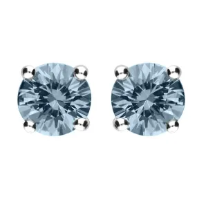 18ct Yellow Gold 0.50ct Aquamarine Solitaire Stud Earrings