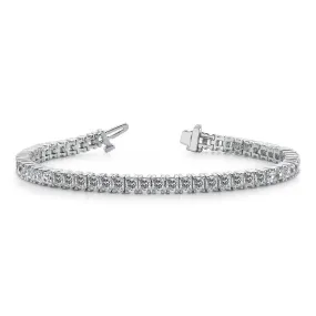 18k White Gold Princess Cut Diamond Tennis Bracelet - 9.35ctw