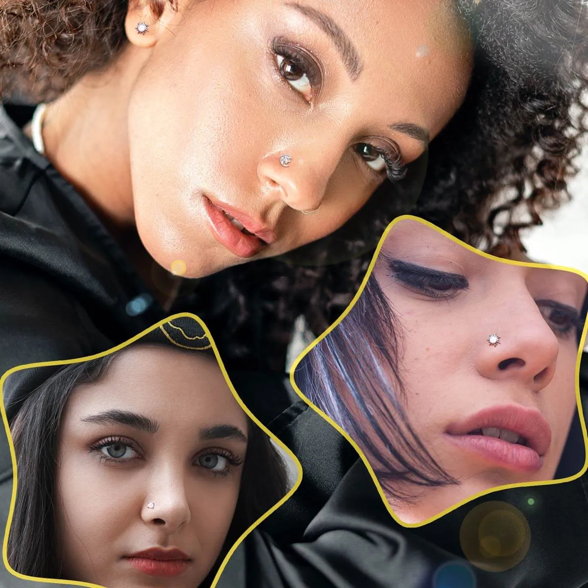 20G 3PCS L-shaped Nose Studs Pack