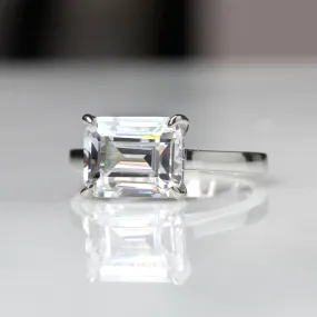 3.8 Carat, 7 Carat Hidden Halo Emerald Ring